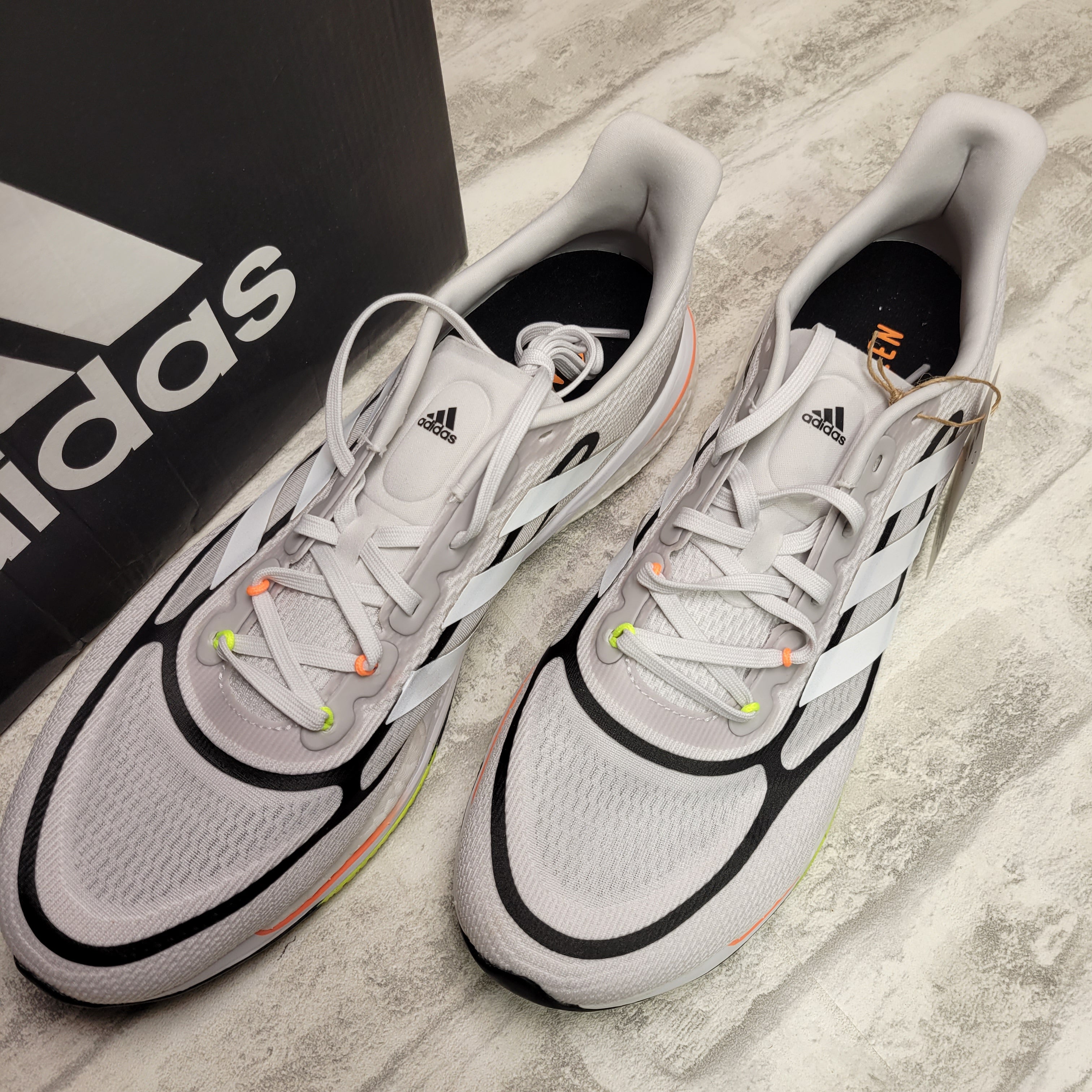adidas Men's Supernova + Running Shoe (11, Dash Grey/White/Screaming Orange) (7774556651758)